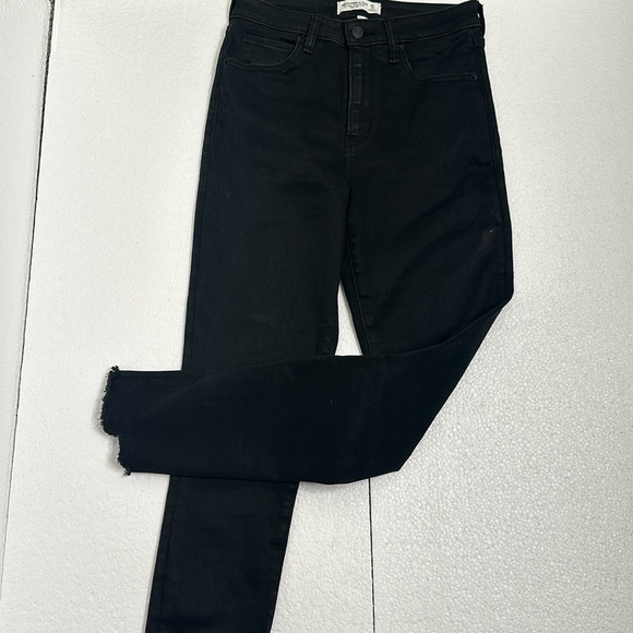 Abercrombie and fitch high rise skinny ankle curv love black jeans size 27/4 - Picture 4 of 8
